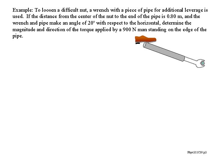 Example: To loosen a difficult nut, a wrench with a piece of pipe for