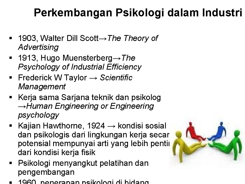 Perkembangan Psikologi dalam Industri § 1903, Walter Dill Scott→The Theory of Advertising § 1913,