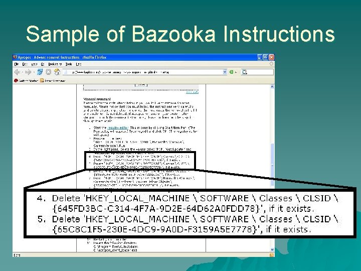 Sample of Bazooka Instructions Sample of Bazooka Instructions