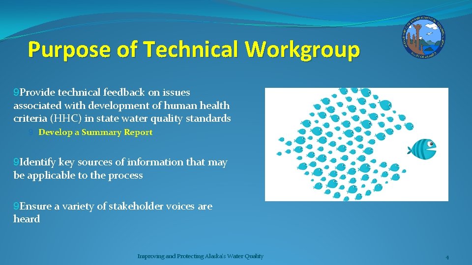 Purpose of Technical Workgroup 9 Provide technical feedback on issues associated with development of