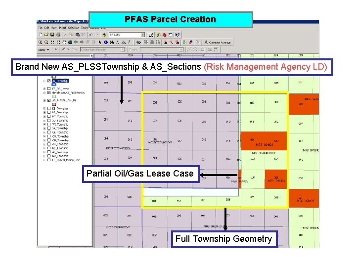 PFAS Parcel Creation Brand New AS_PLSSTownship & AS_Sections (Risk Management Agency LD) Partial Oil/Gas