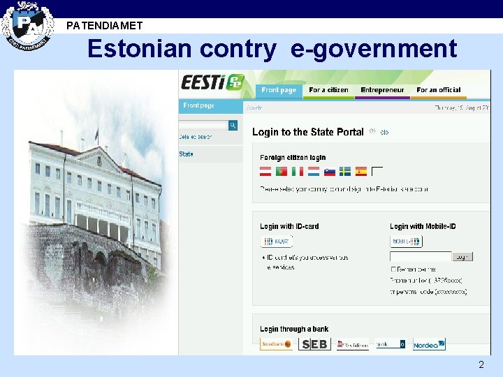 PATENDIAMET Estonian contry e-government 2 