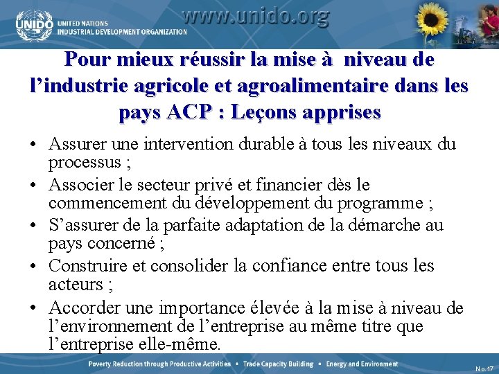 Pour mieux réussir la mise à niveau de l’industrie agricole et agroalimentaire dans les