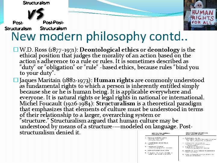 New modern philosophy contd. . � W. D. Ross (1877– 1971): Deontological ethics or