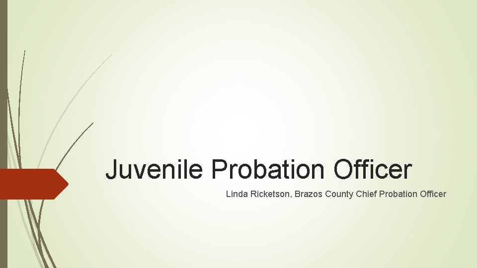 Juvenile Probation Officer Linda Ricketson, Brazos County Chief Probation Officer 
