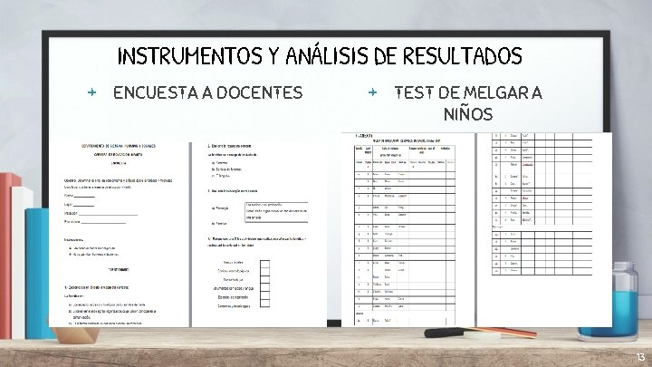 INSTRUMENTOS Y ANÁLISIS DE RESULTADOS + ENCUESTA A DOCENTES + TEST DE MELGAR A