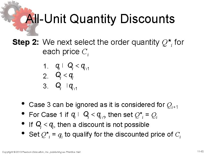 All-Unit Quantity Discounts Step 2: We next select the order quantity Q*i for each