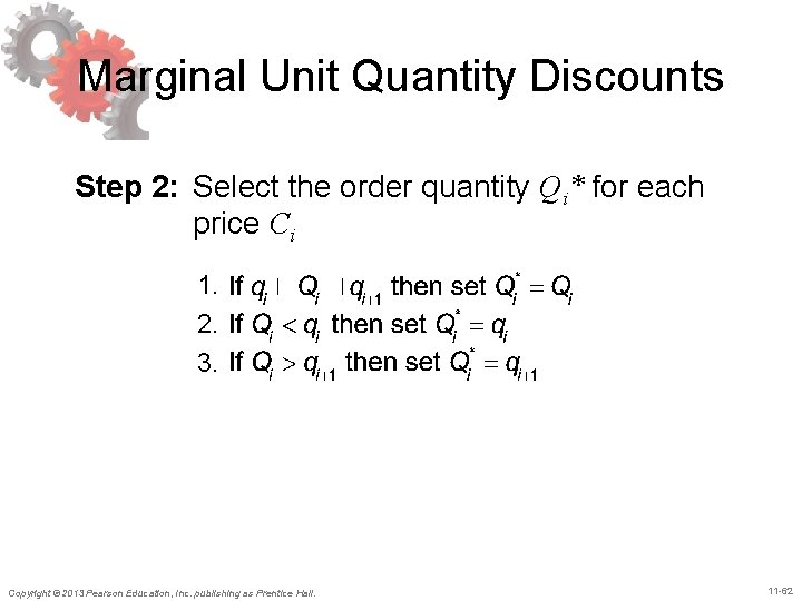 Marginal Unit Quantity Discounts Step 2: Select the order quantity Qi* for each price