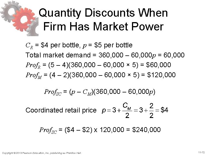 Quantity Discounts When Firm Has Market Power CR = $4 per bottle, p =