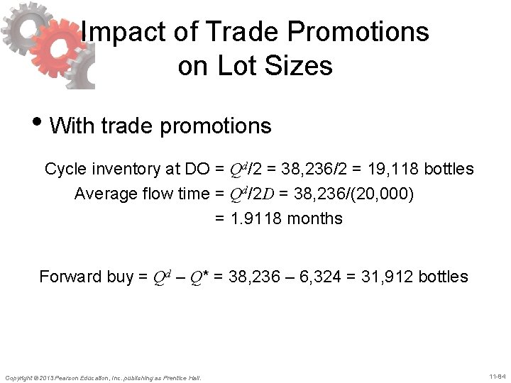 Impact of Trade Promotions on Lot Sizes • With trade promotions Cycle inventory at