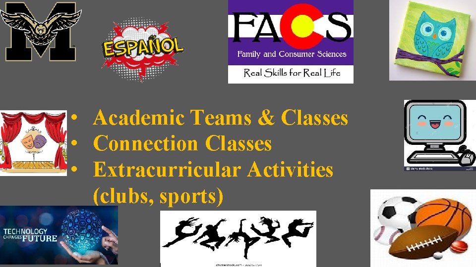  • Academic Teams & Classes • Connection Classes • Extracurricular Activities (clubs, sports)