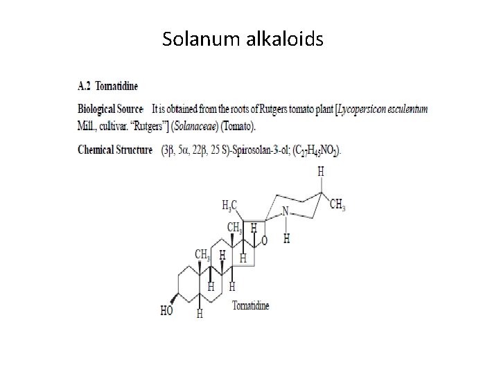 Solanum alkaloids 