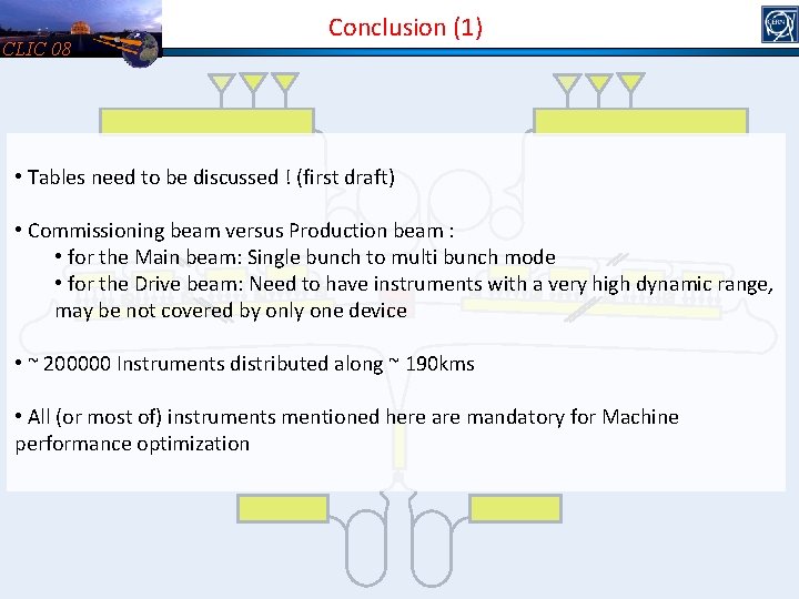 CLIC 08 Conclusion (1) • Tables need to be discussed ! (first draft) •