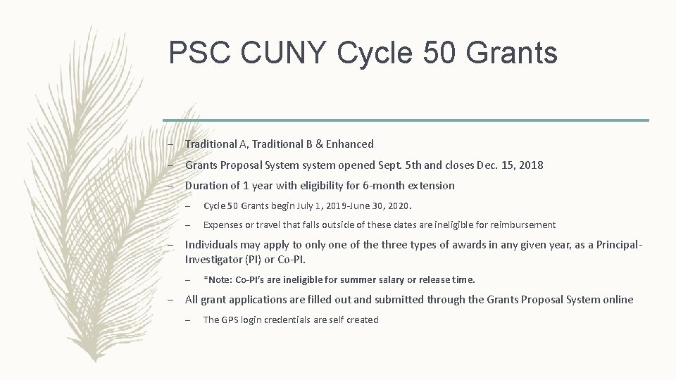 PSC CUNY Cycle 50 Grants – Traditional A, Traditional B & Enhanced – Grants