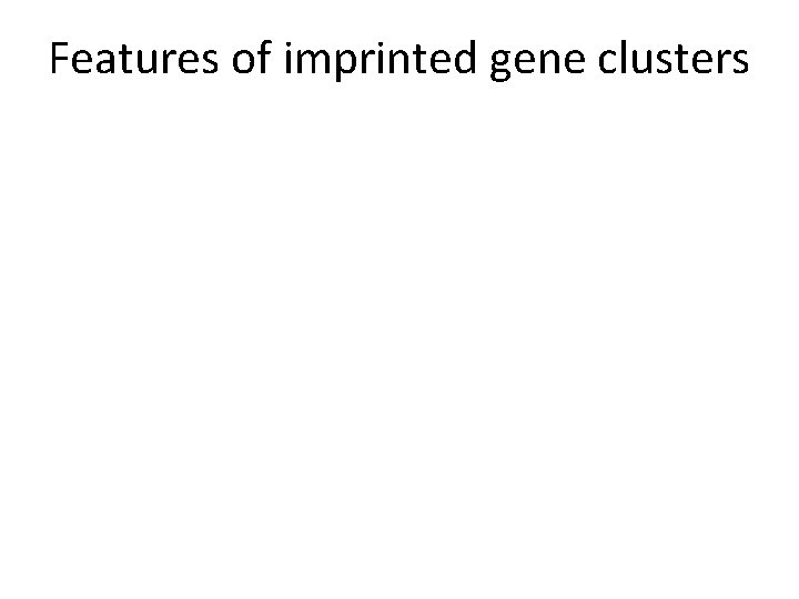 Features of imprinted gene clusters 