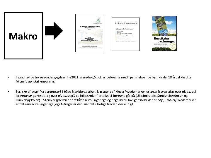 Makro • I sundhed og trivselsundersøgelsen fra 2011 svarede 6, 6 pct. af beboerne