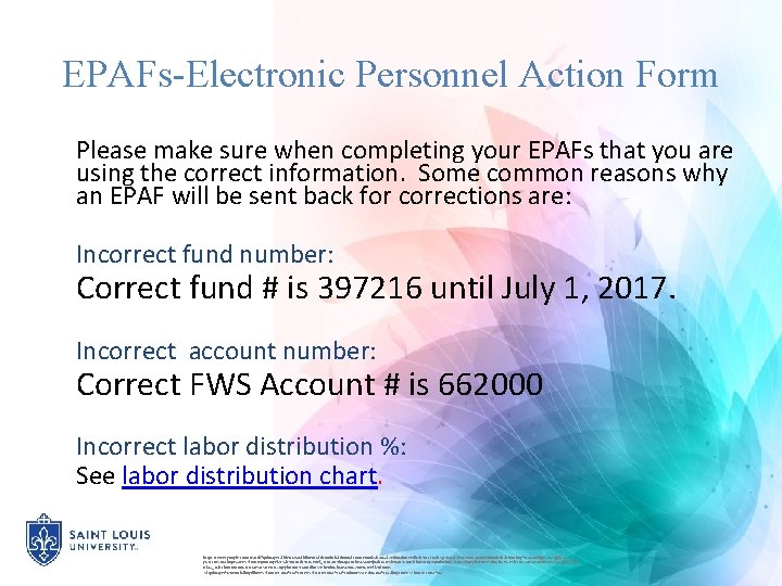 EPAFs-Electronic Personnel Action Form Please make sure when completing your EPAFs that you are