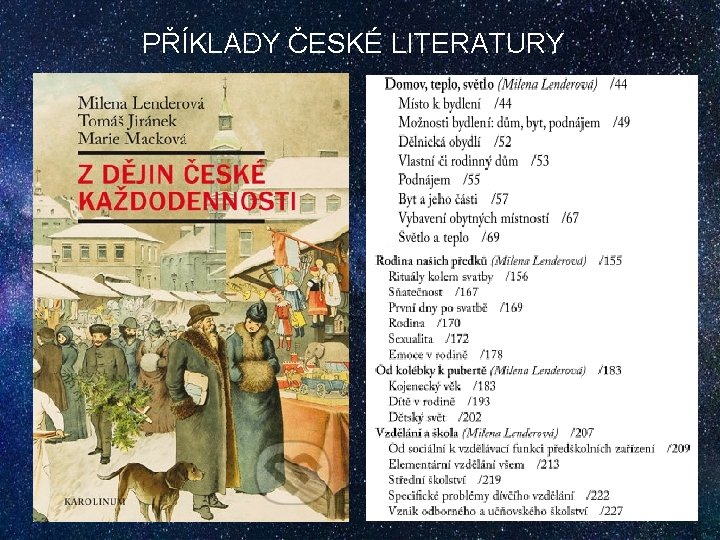 PŘÍKLADY ČESKÉ LITERATURY 