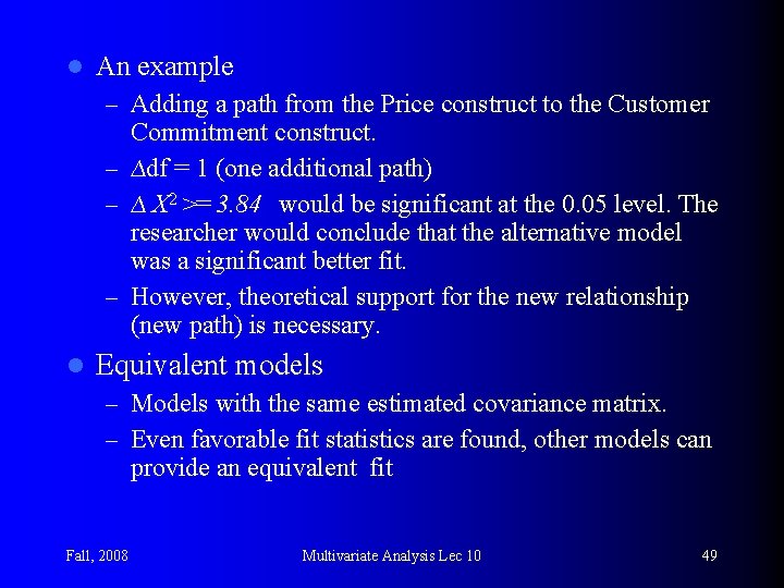 l An example – Adding a path from the Price construct to the Customer