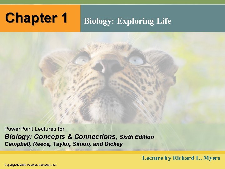 Chapter 1 Biology: Exploring Life Power. Point Lectures for Biology: Concepts & Connections, Sixth