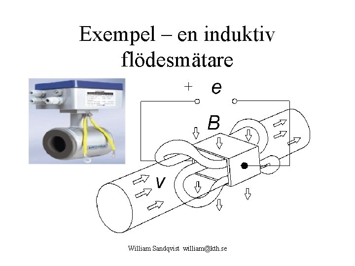 Exempel – en induktiv flödesmätare William Sandqvist william@kth. se 