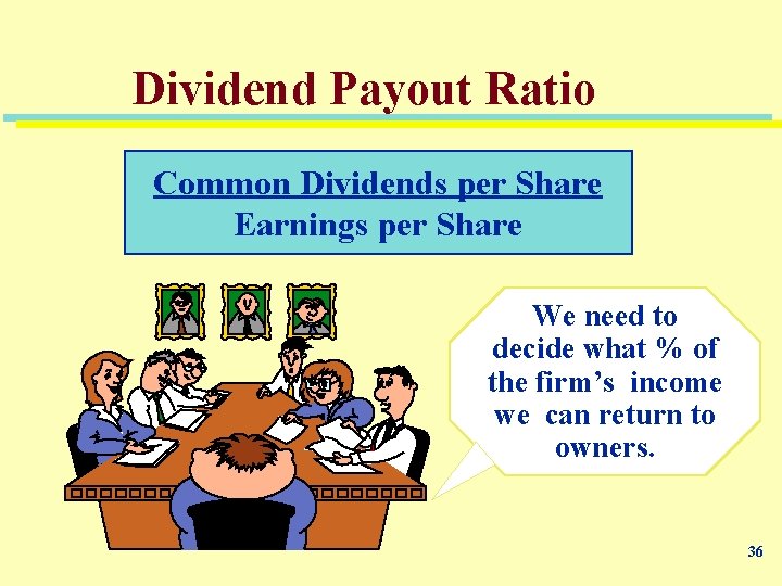 Dividend Payout Ratio Common Dividends per Share Earnings per Share We need to decide