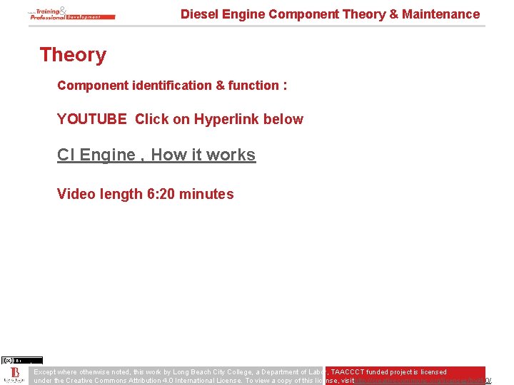 Diesel Engine Component Theory & Maintenance Theory Component identification & function : YOUTUBE Click