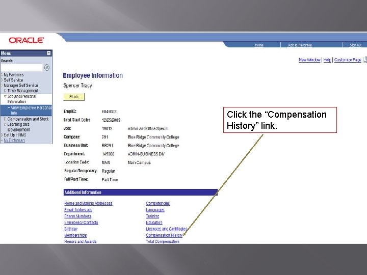 Click the “Compensation History” link. 