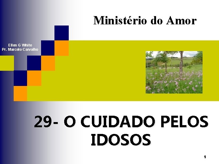 Ministério do Amor Ellen G White Pr. Marcelo Carvalho 29 - O CUIDADO PELOS