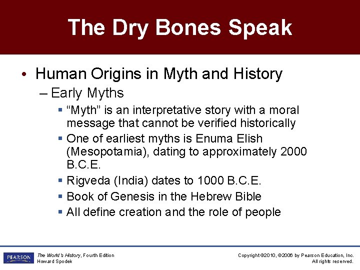 The Dry Bones Speak • Human Origins in Myth and History – Early Myths