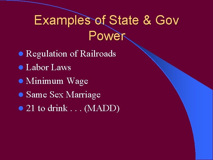 State Gov Examples Federalism Chapter 3 l Evaluate the federal response