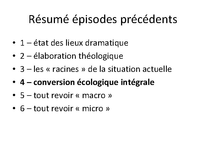 Résumé épisodes précédents • • • 1 – état des lieux dramatique 2 – Résumé épisodes précédents • • • 1 – état des lieux dramatique 2 –