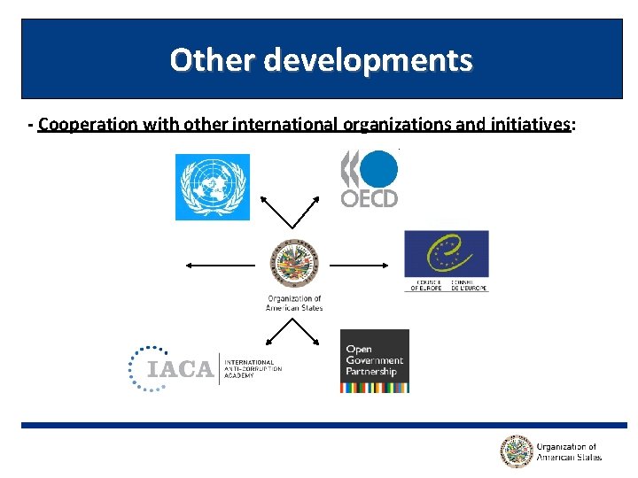 Other developments - Cooperation with other international organizations and initiatives: 