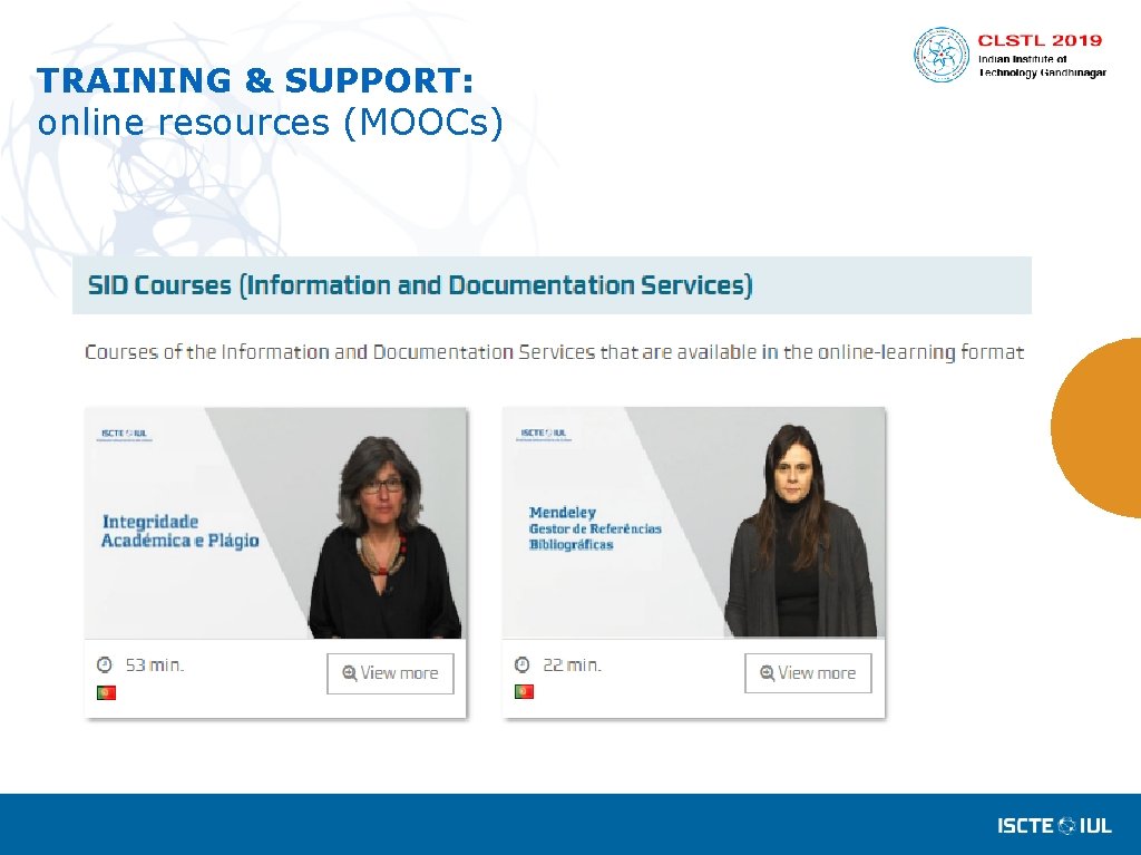 TRAINING & SUPPORT: online resources (MOOCs) 