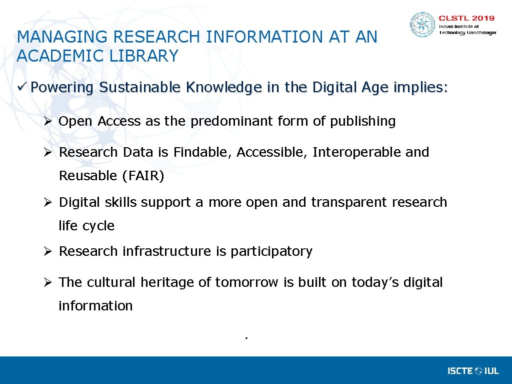 MANAGING RESEARCH INFORMATION AT AN ACADEMIC LIBRARY ü Powering Sustainable Knowledge in the Digital