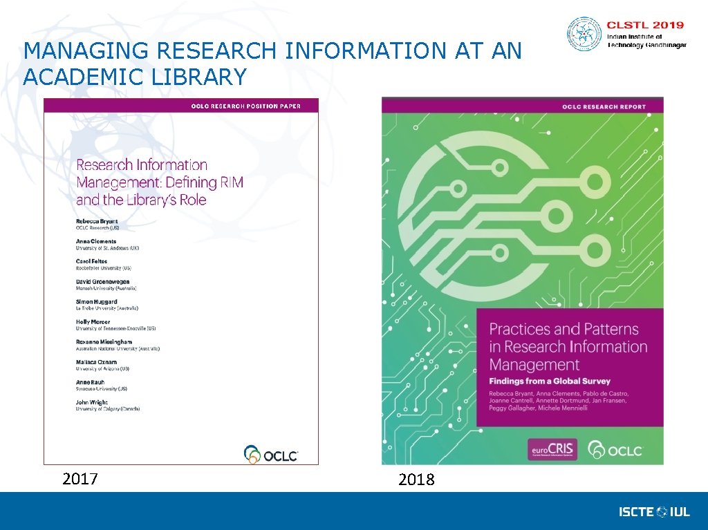 MANAGING RESEARCH INFORMATION AT AN ACADEMIC LIBRARY 2017 2018 