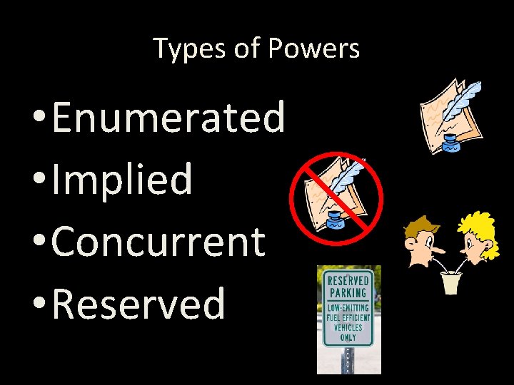 Types of Powers • Enumerated • Implied • Concurrent • Reserved 