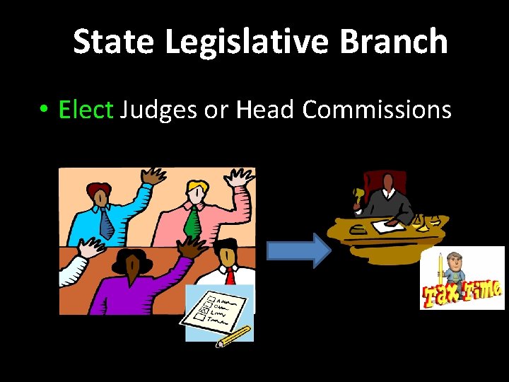 State Legislative Branch • Elect Judges or Head Commissions 