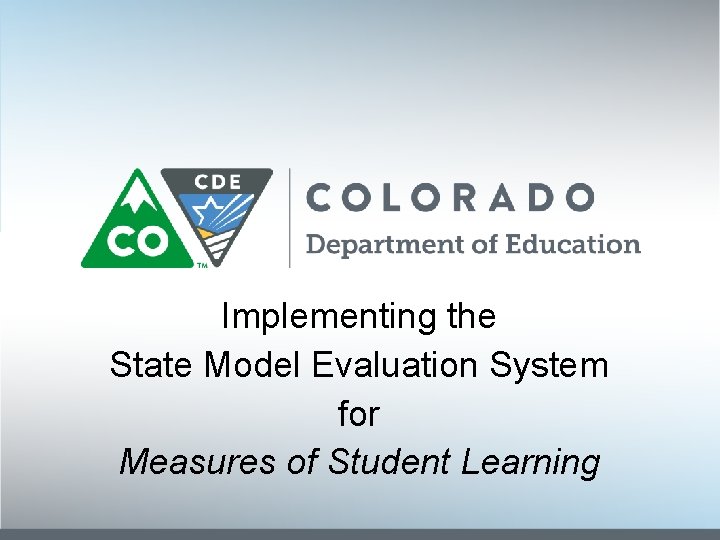 State Model Management Class Implementing the State Model Evaluation System for Measures