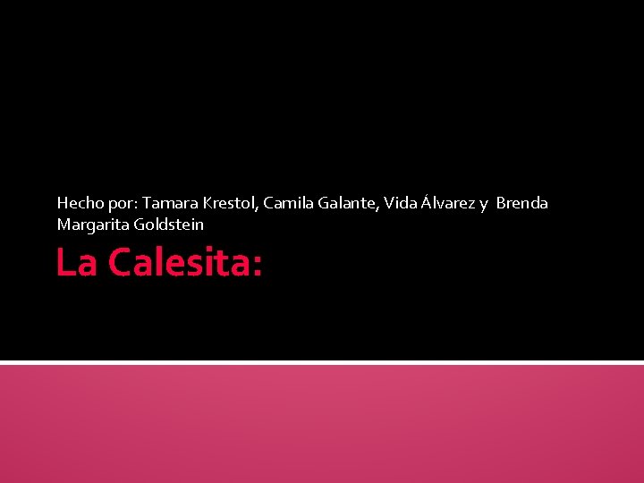 Hecho por: Tamara Krestol, Camila Galante, Vida Álvarez y Brenda Margarita Goldstein La Calesita: