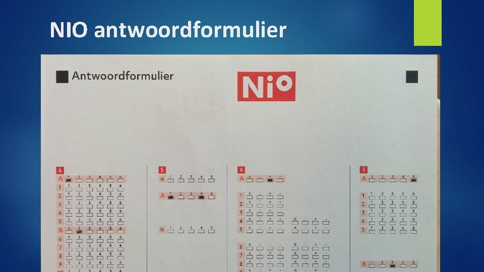 NIO antwoordformulier 