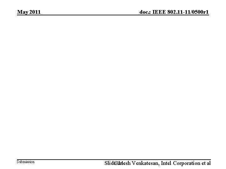 May 2011 Submission doc. : IEEE 802. 11 -11/0500 r 1 Venkatesan, Intel Corporation