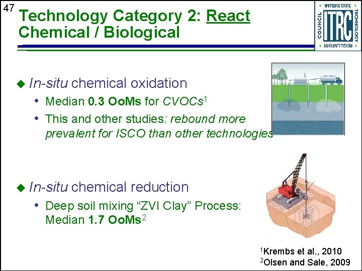 47 Technology Category 2: React Chemical / Biological u In-situ chemical oxidation • Median