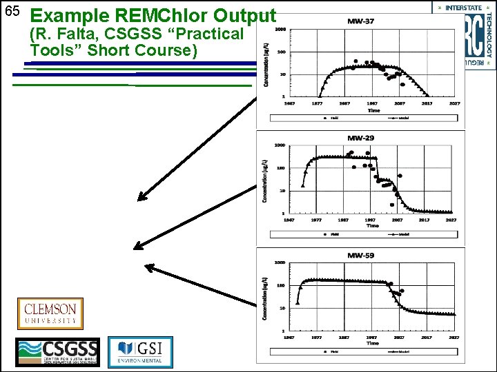 65 Example REMChlor Output (R. Falta, CSGSS “Practical Tools” Short Course) 