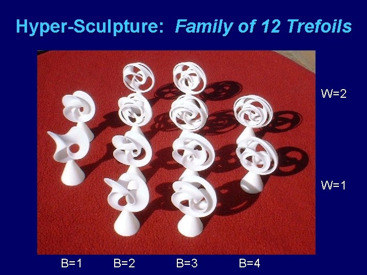 Hyper-Sculpture: Family of 12 Trefoils W=2 W=1 B=2 B=3 B=4 