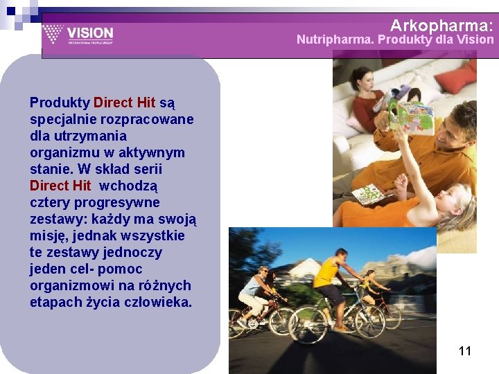 Arkopharma: Nutripharma. Produkty dla Vision Produkty Direct Hit są specjalnie rozpracowane dla utrzymania organizmu