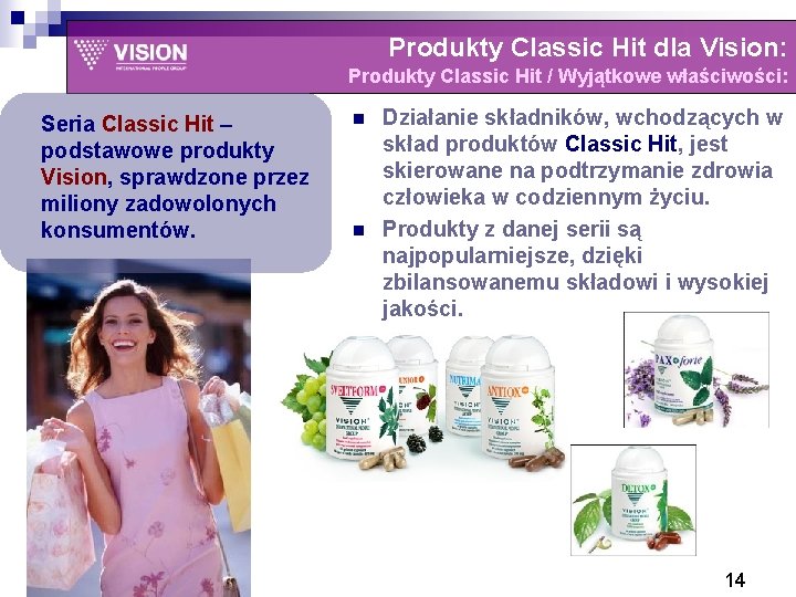 Produkty Classic Hit dla Vision: Produkty Classic Hit / Wyjątkowe właściwości: Seria Classic Hit