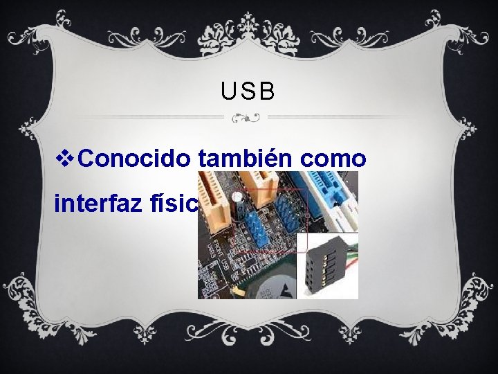 USB v. Conocido también como interfaz física 