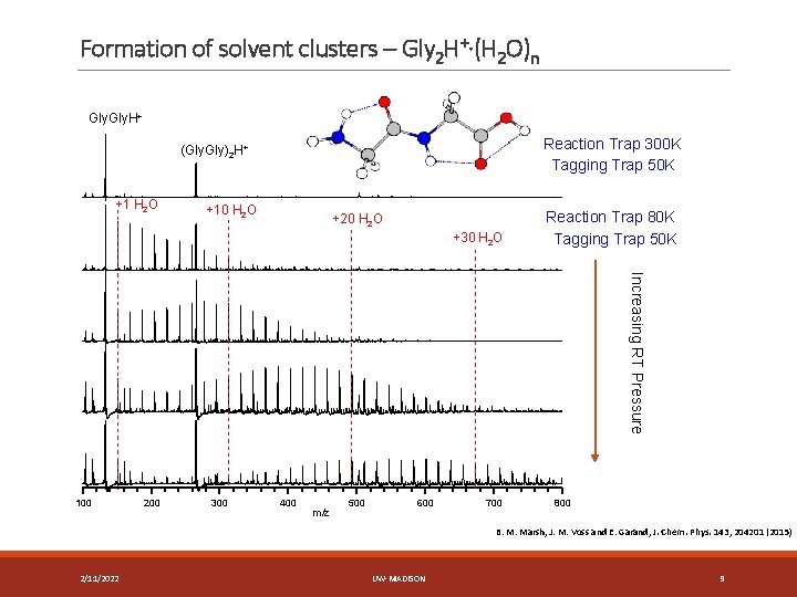 Formation of solvent clusters – Gly 2 H+·(H 2 O)n Gly. H+ Reaction Trap