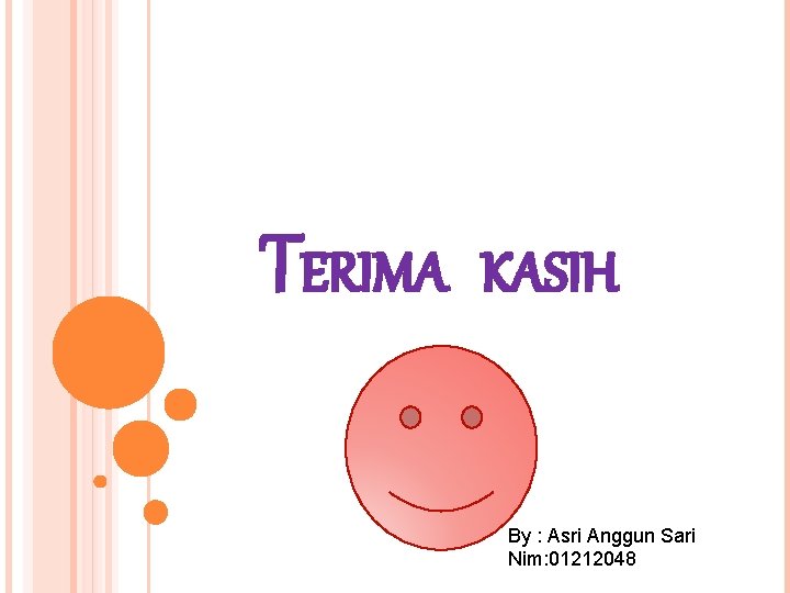 TERIMA KASIH By : Asri Anggun Sari Nim: 01212048 